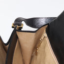 CELINE Horse Carriage Shoulder Bag Leather Black Gold Auth 143763-22