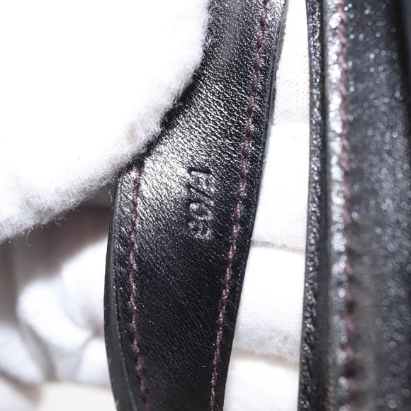 CELINE Horse Carriage Shoulder Bag Leather Black Gold Auth 143763