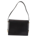 CELINE Horse Carriage Shoulder Bag Leather Black Gold Auth 143763-2