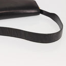 CELINE Horse Carriage Shoulder Bag Leather Black Gold Auth 143763-7