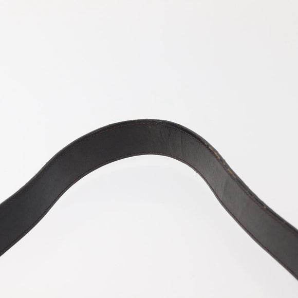 CELINE Horse Carriage Shoulder Bag Leather Black Gold Auth 143763