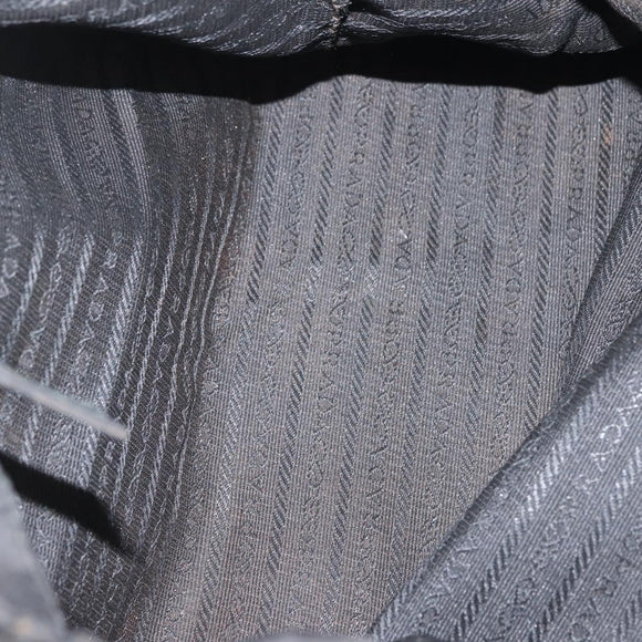 PRADA Chain Shoulder Bag Nylon Black Gold Auth 143765