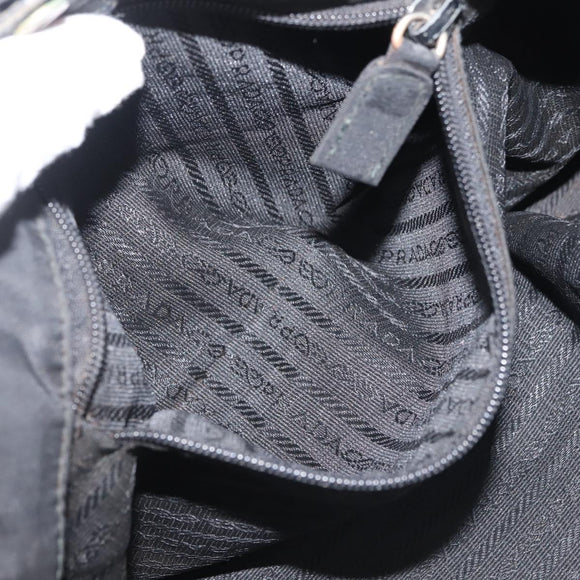 PRADA Chain Shoulder Bag Nylon Black Gold Auth 143765