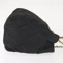 PRADA Chain Shoulder Bag Nylon Black Gold Auth 143765-3