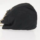 PRADA Chain Shoulder Bag Nylon Black Gold Auth 143765-4