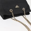 PRADA Chain Shoulder Bag Nylon Black Gold Auth 143765-6
