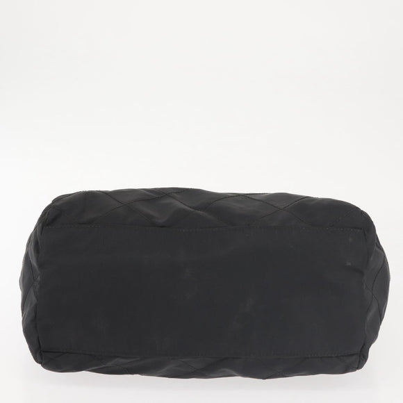 PRADA Chain Shoulder Bag Nylon Black Gold Auth 143765