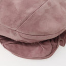 SAINT LAURENT Rive Gauche Shoulder Bag Suede Pink Silver Auth 143766-15