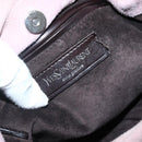SAINT LAURENT Rive Gauche Shoulder Bag Suede Pink Silver Auth 143766-17