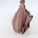 SAINT LAURENT Rive Gauche Shoulder Bag Suede Pink Silver Auth 143766-3