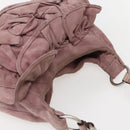 SAINT LAURENT Rive Gauche Shoulder Bag Suede Pink Silver Auth 143766-6