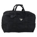 PRADA Boston Bag Nylon Black Silver Auth 143769-1