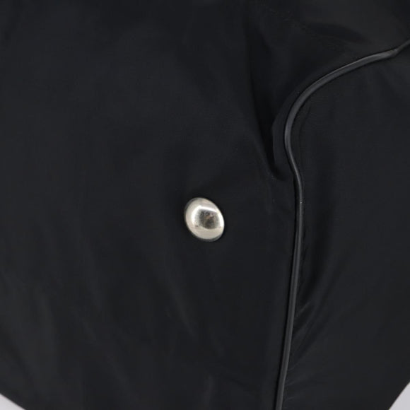 PRADA Boston Bag Nylon Black Silver Auth 143769