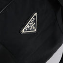 PRADA Boston Bag Nylon Black Silver Auth 143769-15
