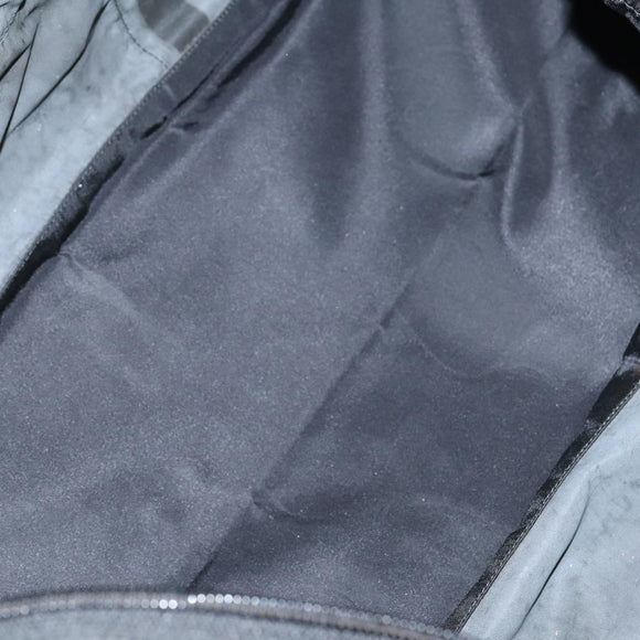 PRADA Boston Bag Nylon Black Silver Auth 143769