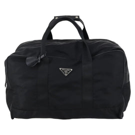 PRADA Boston Bag Nylon Black Silver Auth 143769 - 0