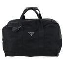 PRADA Boston Bag Nylon Black Silver Auth 143769-13