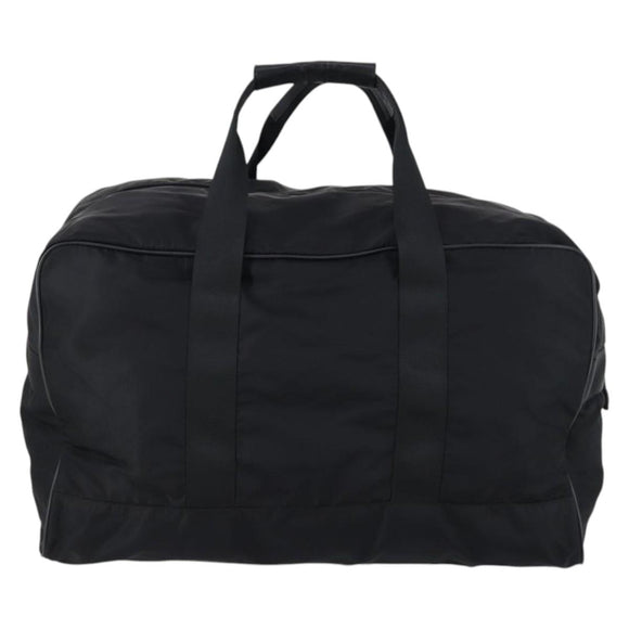 PRADA Boston Bag Nylon Black Silver Auth 143769