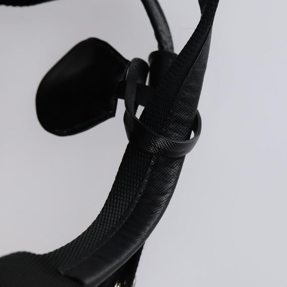 PRADA Boston Bag Nylon Black Silver Auth 143769