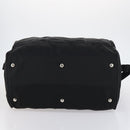 PRADA Boston Bag Nylon 2way Black Silver Auth 143770-6