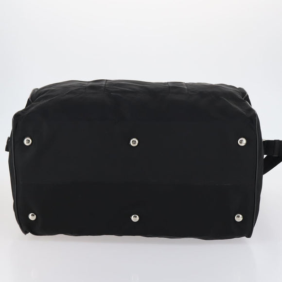PRADA Boston Bag Nylon 2way Black Silver Auth 143770