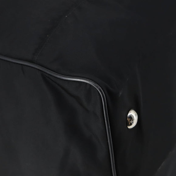 PRADA Boston Bag Nylon 2way Black Silver Auth 143770