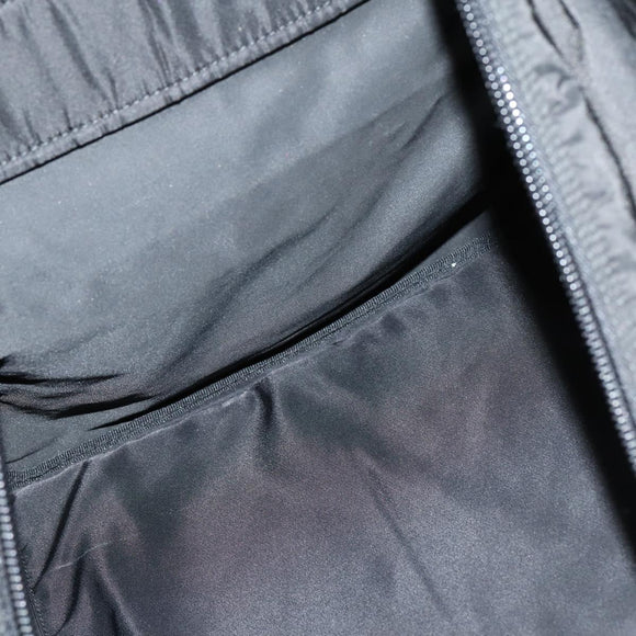 PRADA Boston Bag Nylon 2way Black Silver Auth 143770