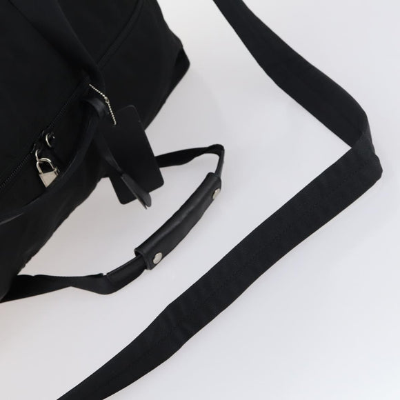 PRADA Boston Bag Nylon 2way Black Silver Auth 143770