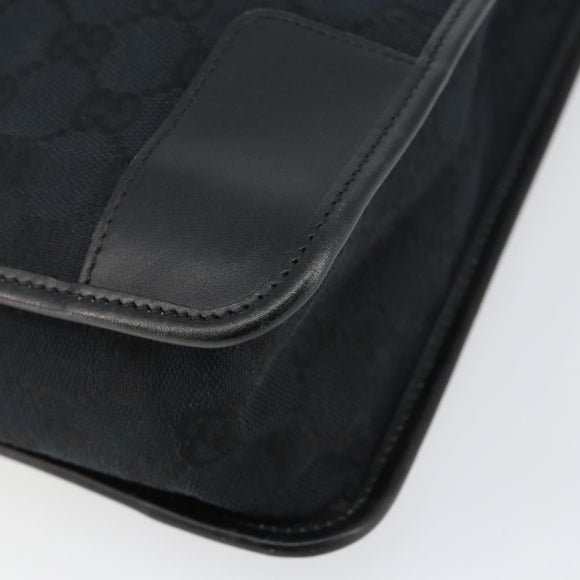 GUCCI GG Canvas Shoulder Bag Black Silver 001 4205 Auth 143772