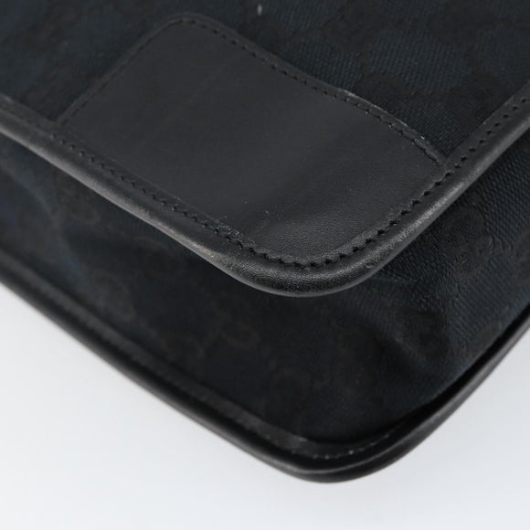 GUCCI GG Canvas Shoulder Bag Black Silver 001 4205 Auth 143772