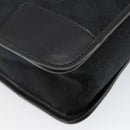 GUCCI GG Canvas Shoulder Bag Black Silver 001 4205 Auth 143772-13