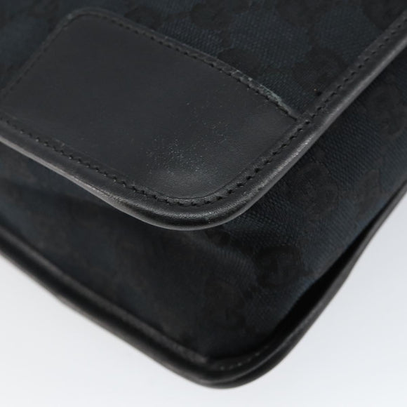 GUCCI GG Canvas Shoulder Bag Black Silver 001 4205 Auth 143772