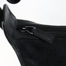 GUCCI GG Canvas Shoulder Bag Black Silver 001 4205 Auth 143772-14