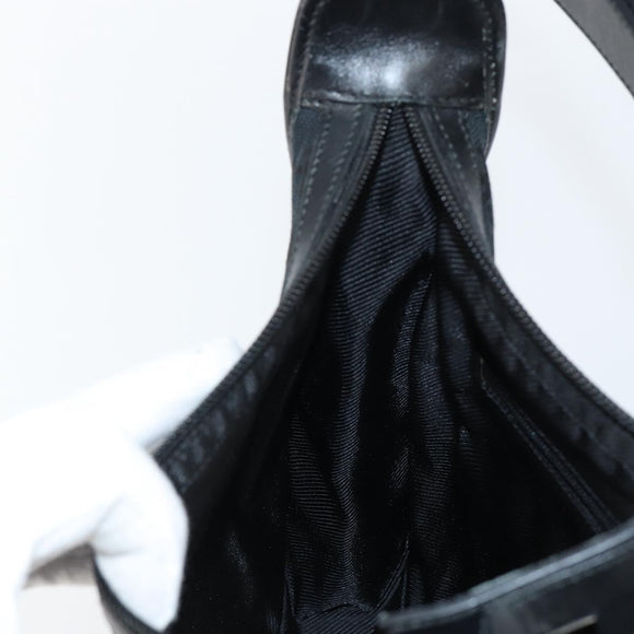 GUCCI GG Canvas Shoulder Bag Black Silver 001 4205 Auth 143772