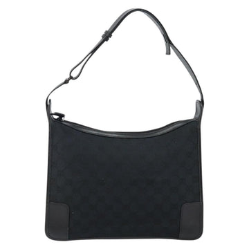 GUCCI GG Canvas Shoulder Bag Black Silver 001 4205 Auth 143772 - 0