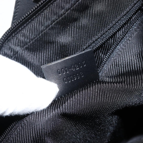 GUCCI GG Canvas Shoulder Bag Black Silver 001 4205 Auth 143772