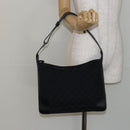 GUCCI GG Canvas Shoulder Bag Black Silver 001 4205 Auth 143772-21