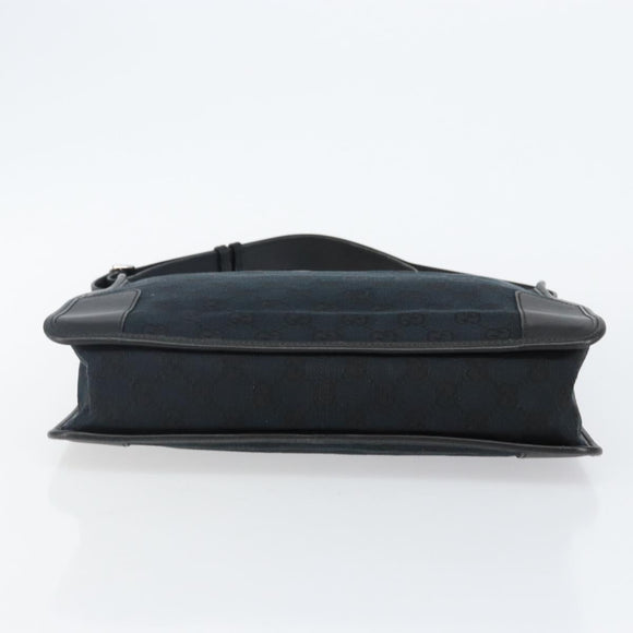 GUCCI GG Canvas Shoulder Bag Black Silver 001 4205 Auth 143772