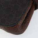 GUCCI GG Canvas Horsebit Shoulder Bag Black Silver 101345 Auth 143774-10