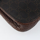 GUCCI GG Canvas Horsebit Shoulder Bag Black Silver 101345 Auth 143774-11