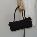 GUCCI GG Canvas Horsebit Shoulder Bag Black Silver 101345 Auth 143774-21