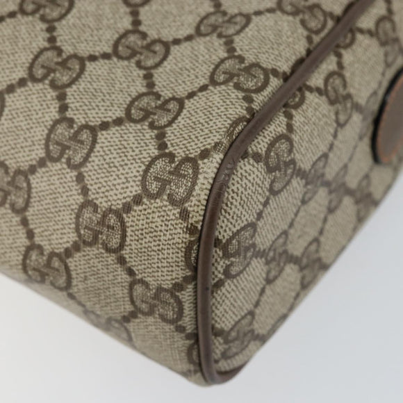 GUCCI GG Supreme Web Sherry Line Bag PVC Beige Gold 89 02 017 Auth 143775