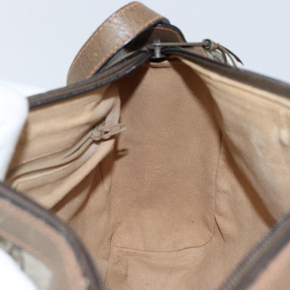 GUCCI GG Supreme Web Sherry Line Bag PVC Beige Gold 89 02 017 Auth 143775