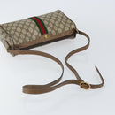GUCCI GG Supreme Web Sherry Line Bag PVC Beige Gold 89 02 017 Auth 143775-7