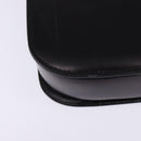 CELINE Horsebit Shoulder Bag Leather Black Gold Auth 143778-12