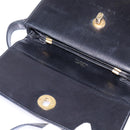 CELINE Horsebit Shoulder Bag Leather Black Gold Auth 143778-15