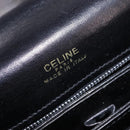 CELINE Horsebit Shoulder Bag Leather Black Gold Auth 143778-16