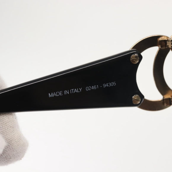 CHANEL COCO Mark Sunglasses Plastic Black CC Auth 143784