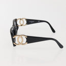 CHANEL COCO Mark Sunglasses Plastic Black CC Auth 143784-5