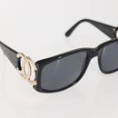 CHANEL COCO Mark Sunglasses Plastic Black CC Auth 143784-6